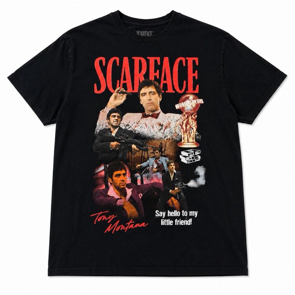 Scarface Tony Montana Graphic T-Shirt Movie Tee Black Men’s Medium 100% Cotton